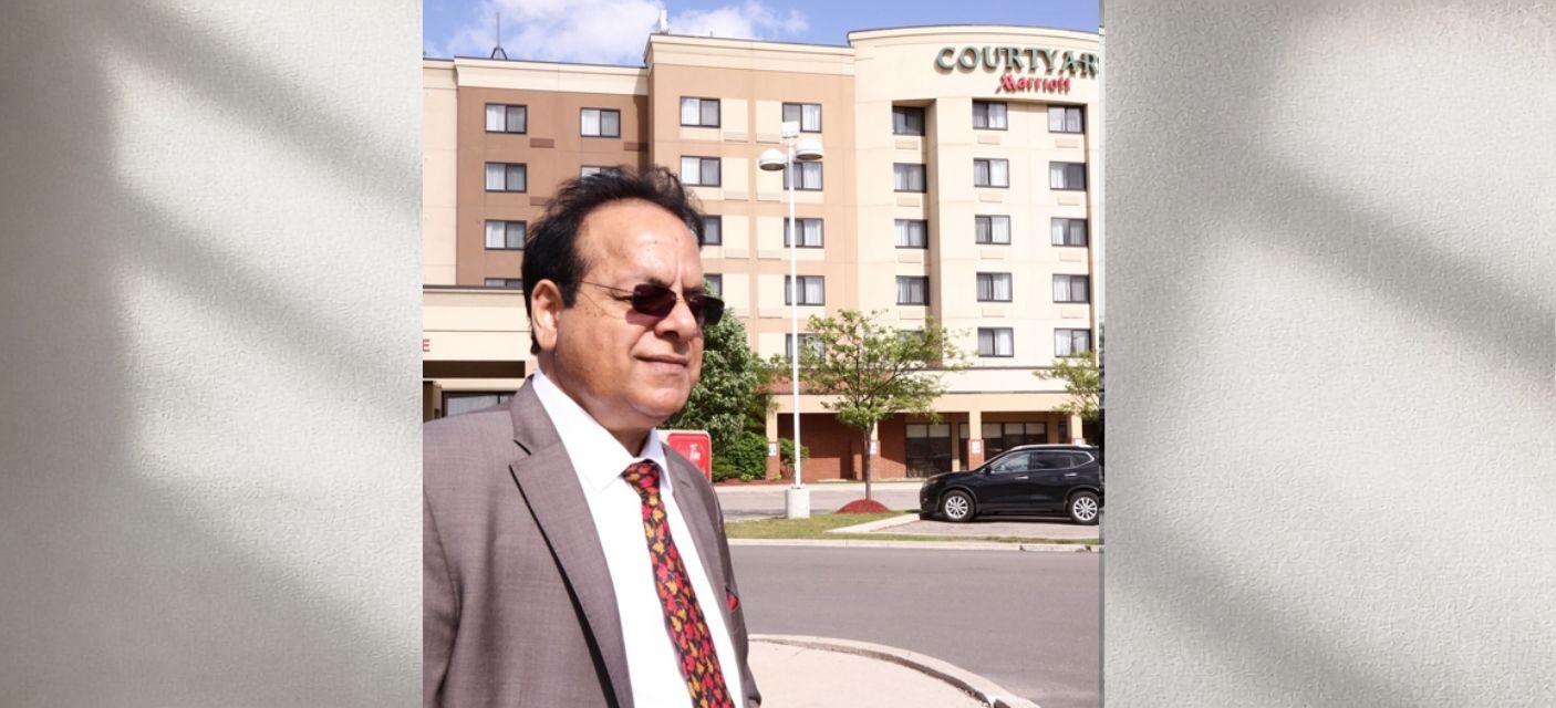 Kuldeep Sharma outside Courtyard Marriott